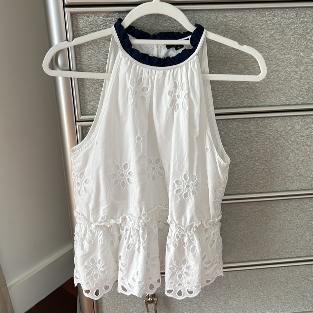 JCrew Sleeveless Peplum Cotton Top
